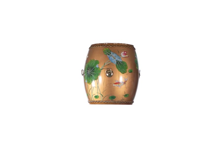 Oriental Drum - Koi Lotus Gold